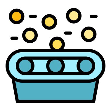 Altın madeni çizgisi ikonu ana hat vektörü. Araba madencisi. Altın üretim rengi düz