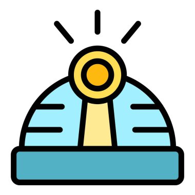 Miner hafif kask ikonu ana hat vektörü. Kömür kayası. Hazine aracı rengi düz