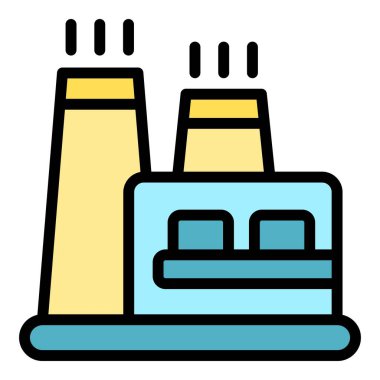 Altın madeni fabrikası ikonu ana hat vektörü. Araba madencisi. Kaya elmas rengi düz