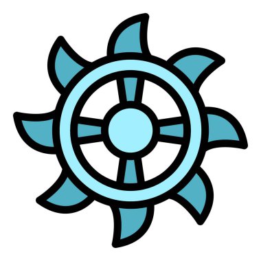 Miner wheel ikon ana hat vektörü. Altın madeni. Kömür taşı rengi düz