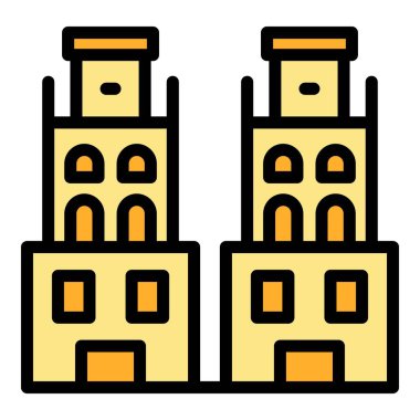 Minsk mimari ikon ana hatları vektörü. Gomel günü. Kültür belorusya renk düz