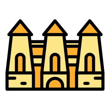 Belarus kaleleri ikon ana hat vektörü. Harita turizmi. Ülke simgesi rengi düz