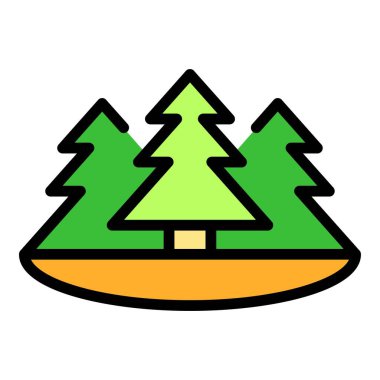 Belarus Ormanı ikonu ana hat vektörü. Turizm haritası. Devrim seyahat rengi düz