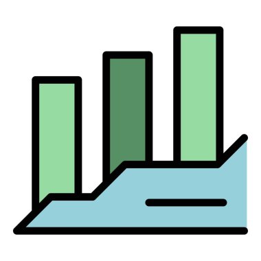 Ödeme grafiği ana hatlı vektörü. Borç maliyeti. İş bankası rengi düz