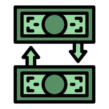 Para simgesi dış hat vektörünü değiştir. Borç maliyeti. Kişisel kredi rengi düz