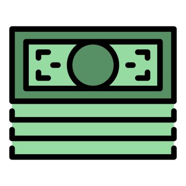 Nakit paketi kredi ana hatları vektörü. Kişisel kredi. Ödeme bütçesi rengi düz