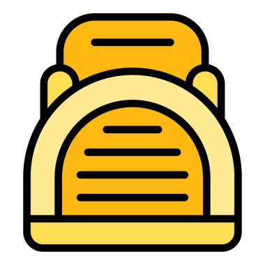 Hayvan ikonu ana hatları vektörü. Kedi evi. Yatak kulesi rengi düz