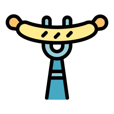 Taze sosis ikonu ana hatları vektörü. Alman binası. renk düzlüğü