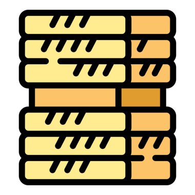 Tahta sandalye ikonu ana hat vektörü. Alman arenası. Alman yapı rengi düz