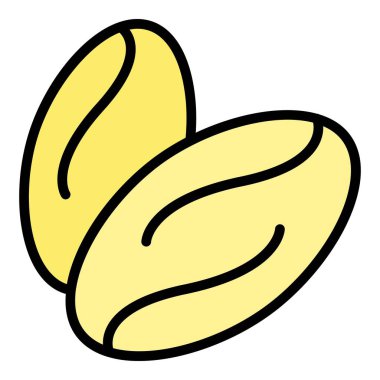 Meyve ikonu ana hatları vektörüyle çık. Avuç içi. Tatlı kuru renk düz