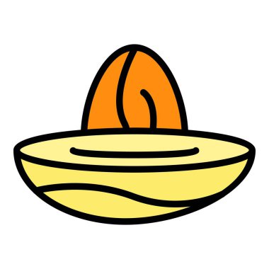 Tatlı tarih meyve ikonu ana hatları vektörü. Avuç içi. Arapça el rengi düz