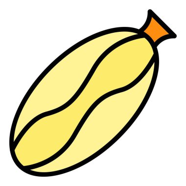 Sağlıklı gıda ikonu ana hatları vektörü. Meyve günü. Kuru tohum rengi düz