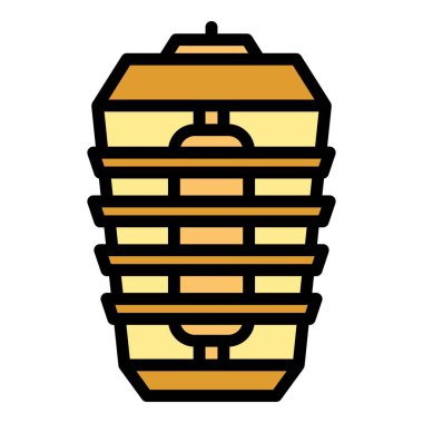 Böcek aygıtı simgesi ana hat vektörü. Şirin böcek. Sıtma dang rengi düz