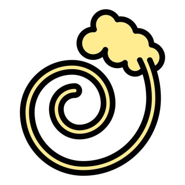 Duman sarmal ikon ana hat vektörü. Isırgan böceği. Püskürtme bezi rengi