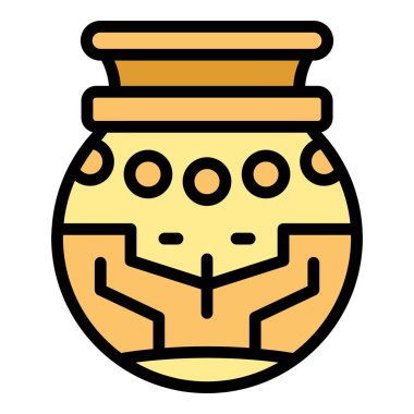 Kasaba vazosu taslak vektörü. Hindistan şehri. Kalküta turizmi düz renk