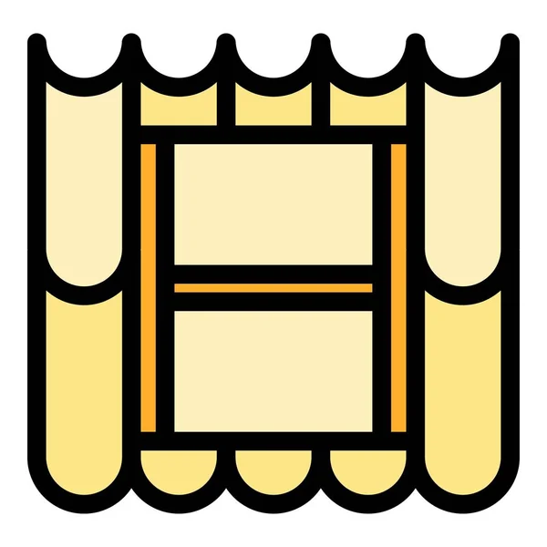 Вектор Контуру Піктограми Даху Вікна Ремонт Колір Ручки Домашнього Кольору — стоковий вектор