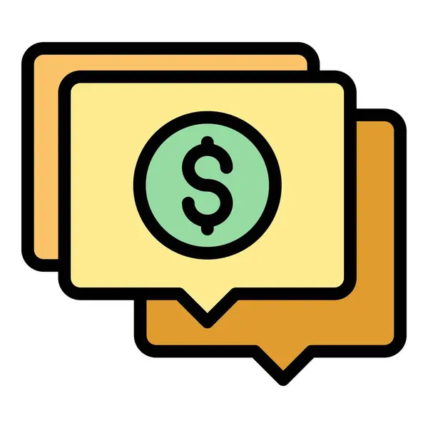 Lening Geld Chat Pictogram Overzicht Vector Zakelijke Kosten Persoonlijk Krediet — Stockvector