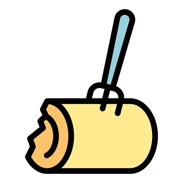 Holländisches Kroketten Symbol Umreißt Vektor Kartoffelkugel Farbe Schweinefleisch Flach — Stockvektor