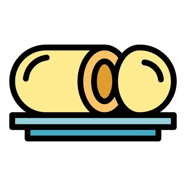 Γαρίδες Κροκέτα Εικονίδιο Διάνυσμα Ολλανδική Πατάτα Μπάλα Τυρί Χρώμα Επίπεδη — Διανυσματικό Αρχείο