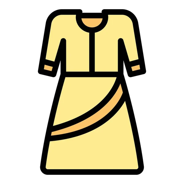 Tibet Cloth Icon Outline Vector City Temple Bali Country Color — Stock Vector