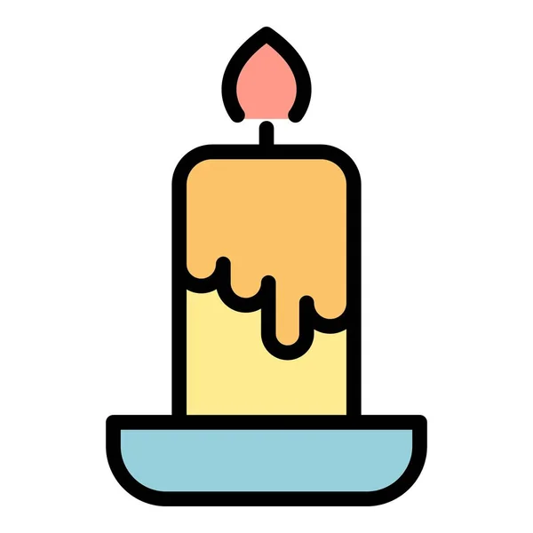 Indian Candle Icon Outline Vector City Kolkata India Bengal Color — Stock Vector