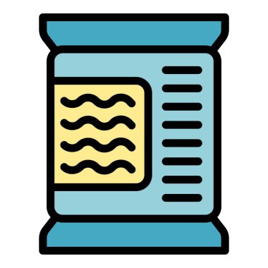 Erişte paketi ikon ana hatları vektörü. Japon yemeği. Japon menüsü rengi düz