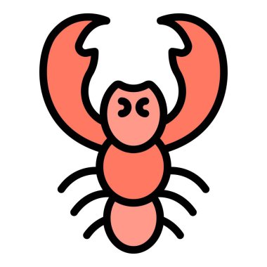 Deniz ürünleri ikonu ana hatları vektörü. Japon yemeği. Pirinç tempura rengi düz