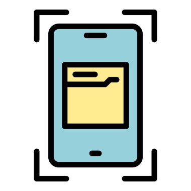 Ekran görüntüsü simgesi ana hat vektörü. Kamera düğmesi. Ekran kamerası rengi düz