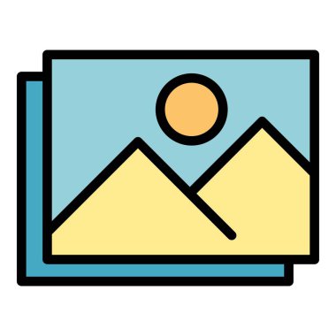 Görüntü ikonu ana hat vektörüne odaklan. Görüntü kamerası. Akıllı telefon hücre rengi düz