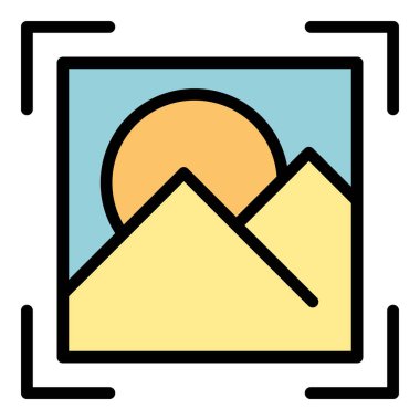 Ekran görüntüsü simgesi ana hat vektörü. Ekran görüntüsü. Selfie kişi rengi düz