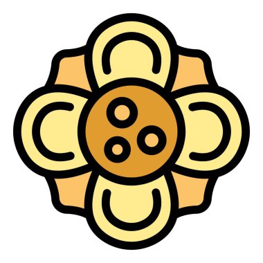 Rafflesia bitki ikonu ana hat vektörü. Çiçek tropikal. Sürahi çiçeği rengi düz