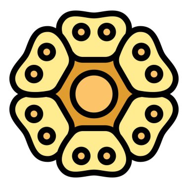 Buket rafflesia ikon ana hatları vektörü. Çiçek bitkisi. Tropik bitki rengi düz