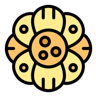 Sabah rafflesia ikonu ana hat vektörü. Tropik bitki. Asya çürük renk