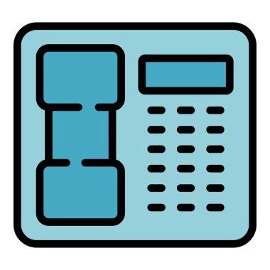 Ev telefonu ikonu ana hatları vektörü. Sabah yemeği. Çay dinlenme rengi düz