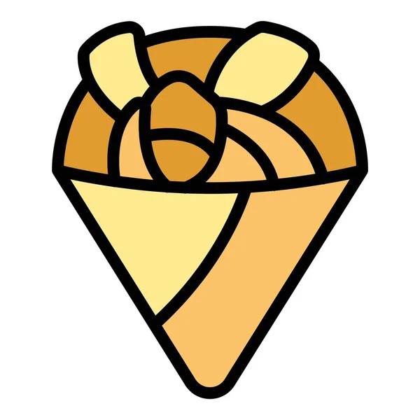 Corn Food Icon Outline Vector Roll Restaurant Menu Soup Color — Stock Vector