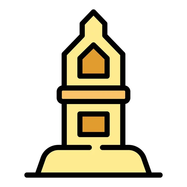 Malta Lighthouse Icon Outline Vector European Skyline Country Emblem Color — Stock Vector