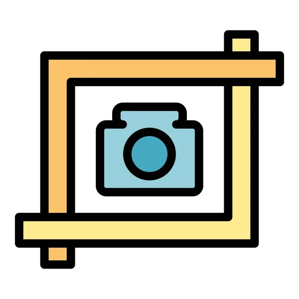 Frame Capture Icoon Omtrek Vector Schermafbeelding Gezicht Schieten Kleur Plat — Stockvector