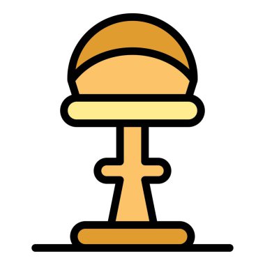 Bar koltuğu ikonu ana hatları vektörü. Sandalye taburesi. Kafe retro rengi düz