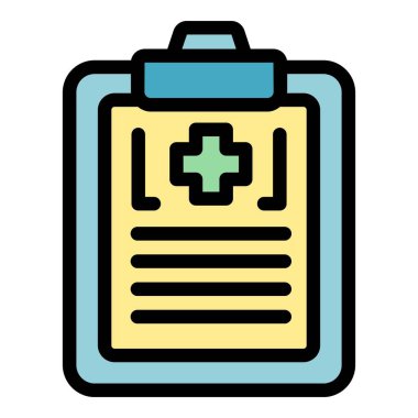 Tıbbi pano simgesi ana hat vektörü. Otel tesisi. Oda modern renk düz