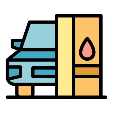 Otomatik yıkama ikonu ana hatları vektörü. Basınçlı oto yıkama.