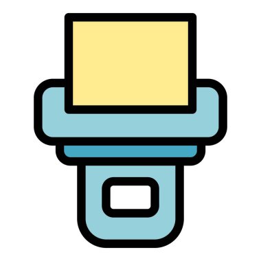 Seyahat simgesi ana hatlarını kilitle. Emniyet kemeri. Emniyet kayışı rengi düz