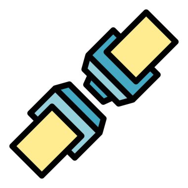 Havayolu kemeri ikon taslak vektörü. Araba koltuğu. Güvenli sürüş rengi