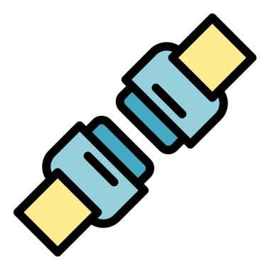 Emniyet kemeri ikon ana hat vektörü. Güvenlik kasası. Kayış seyahat rengi düz