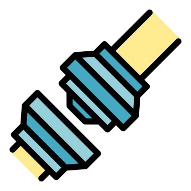 Üst kilit kemer simgesi dış hat vektörü. Araba güvenliği. Güvenlik yol rengi düz