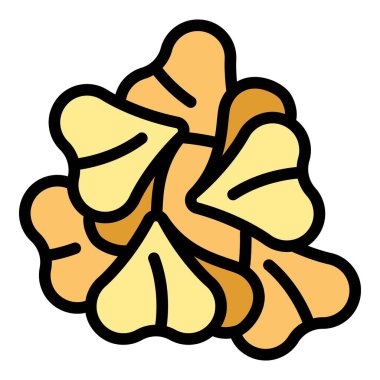 Karabuğday tohumu ikonu ana hatları vektörü. Mısır gevreği bitkisi. Doğa organik renk düz