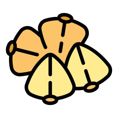 Karabuğday yığını ana hatlı vektör. Mısır gevreği. Botanik tohum rengi düz