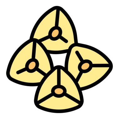 Tohum karabuğday ikonu ana hatları vektörü. Çiçek bitkisi. Organik kök rengi düz