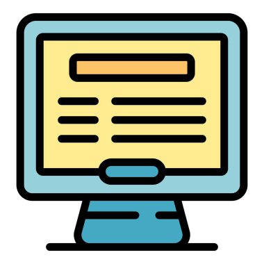 Çevrimiçi yemek eleştirmeni ikon ana hatları vektörü. Güvenlik denetimi. Sertifika kalitesi rengi düz