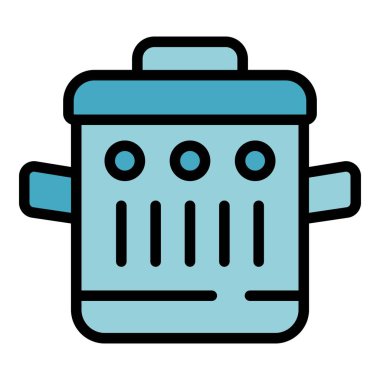 Gıda ikonu ana hatları vektörü. Güvenlik denetimi. Sıralama rengini gözden geçir