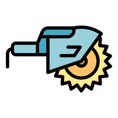 Dairesel testere ikon ana hat vektörünü kullan. Ev tamiri. Sondaj tasarımı rengi düz